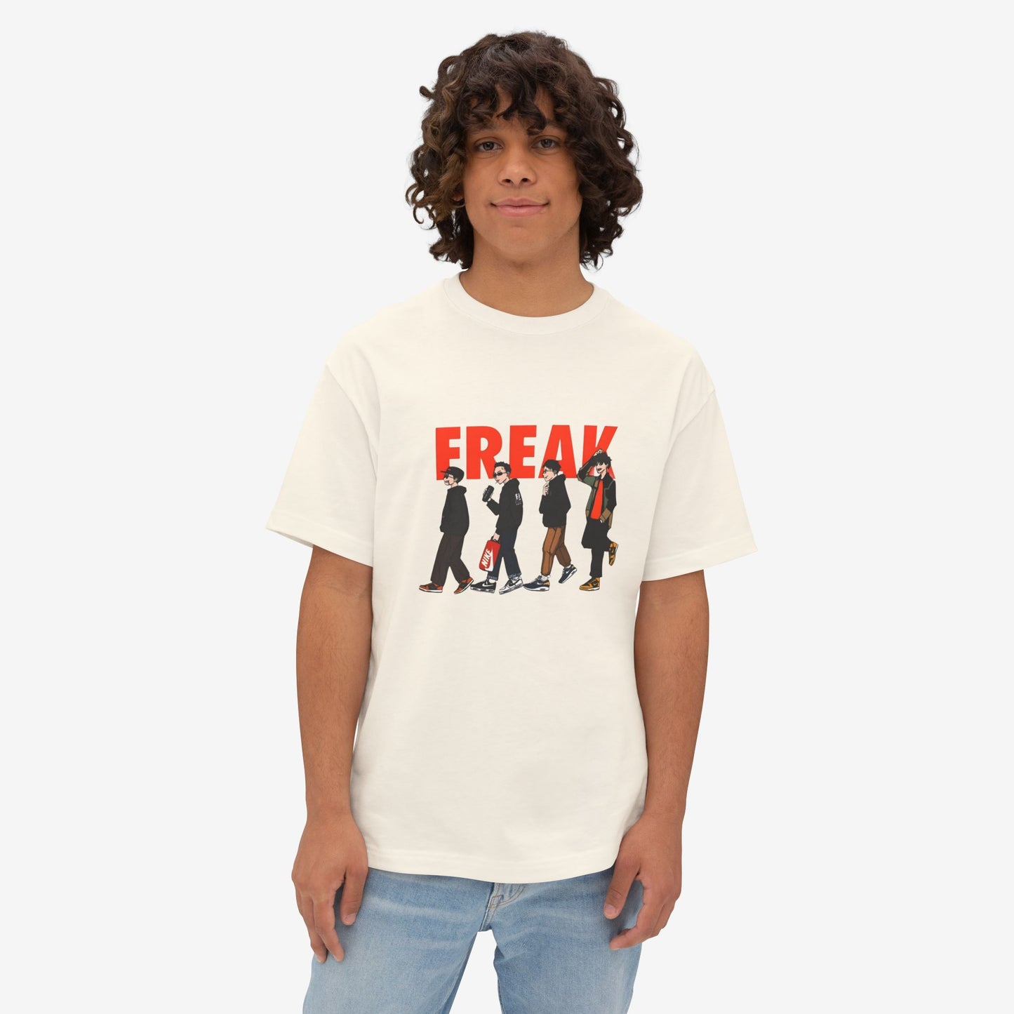Freak Graphic Unisex Oversized Boxy Tee - Trendy Streetwear Style
