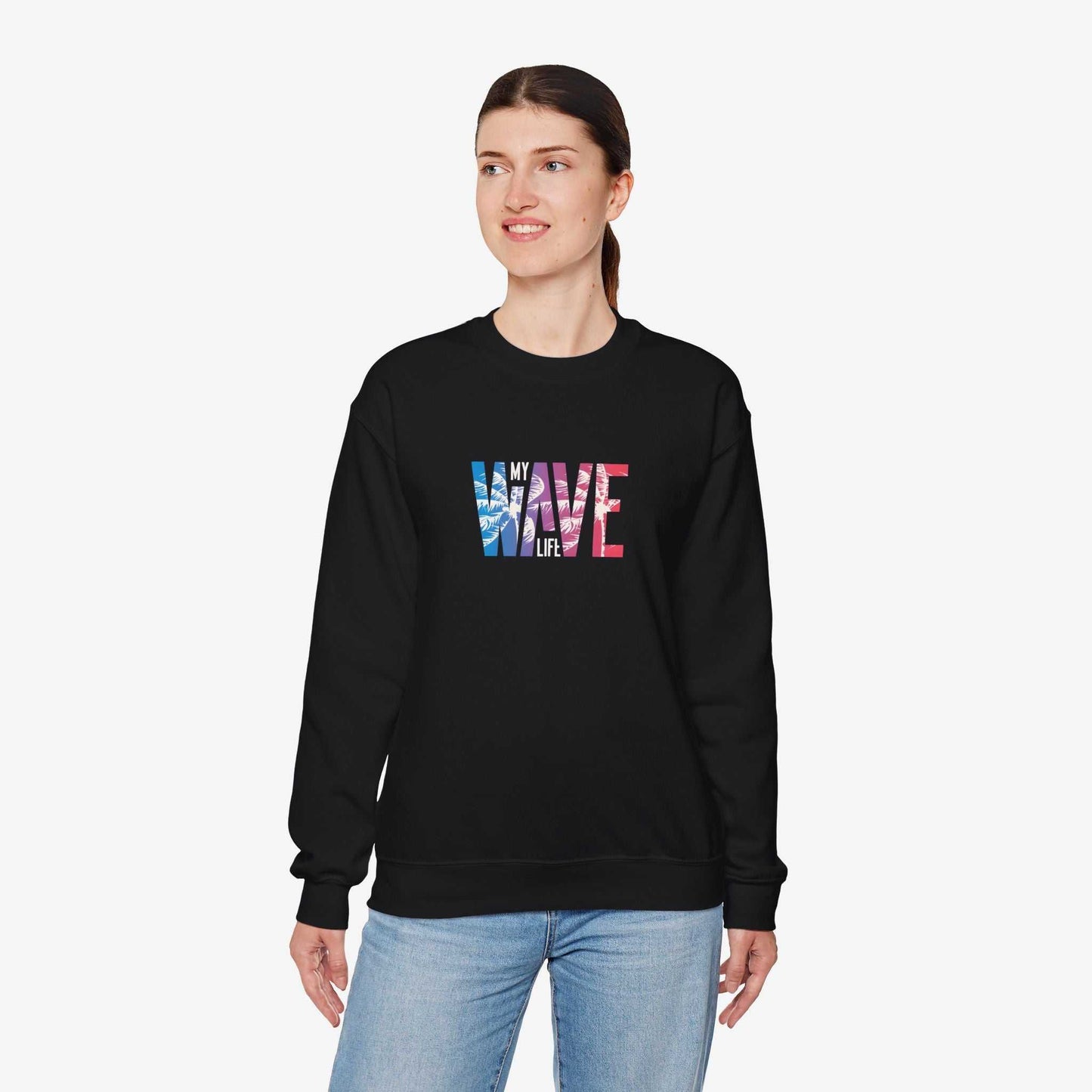 Unisex Heavy Blend™ Wave Sweatshirt - Cozy Ocean Vibe Apparel for Beach Lovers