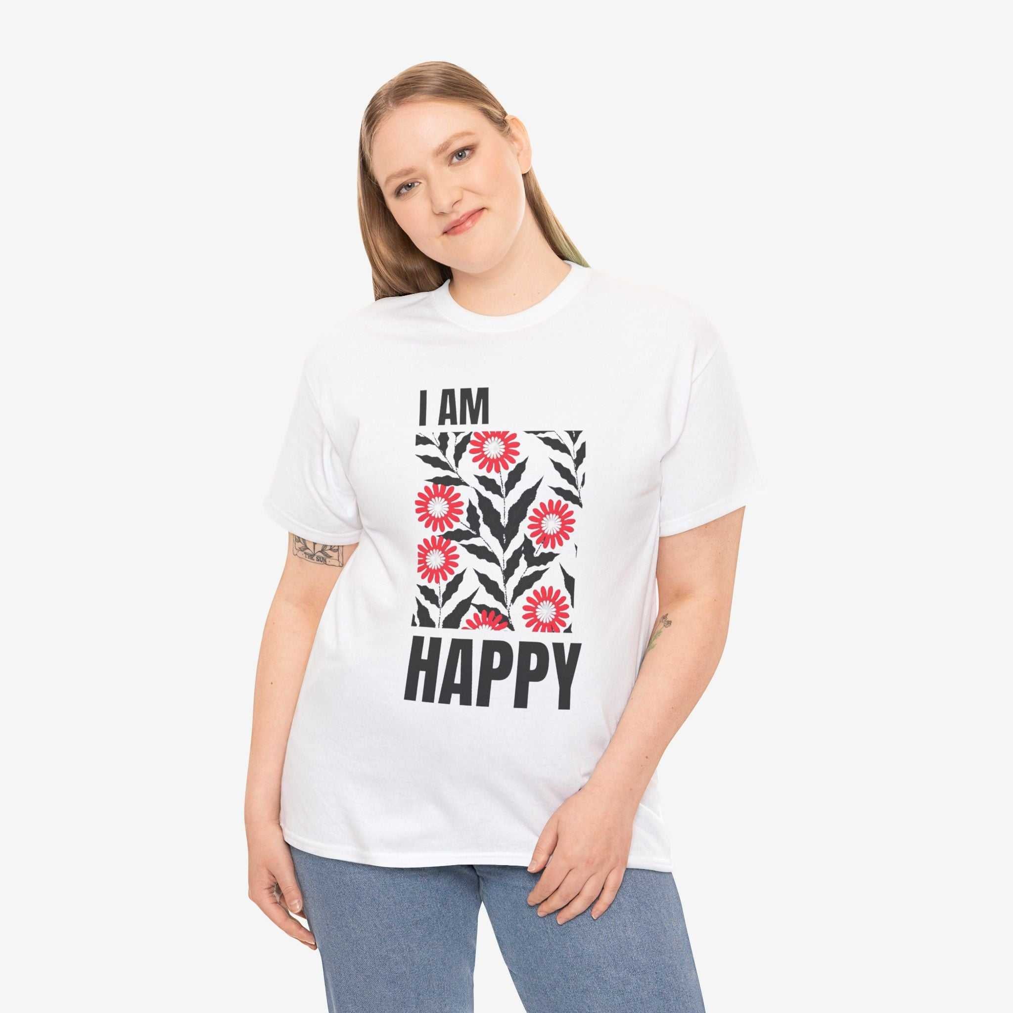 Happy Unisex Tee - I Am Happy Tshirt Design