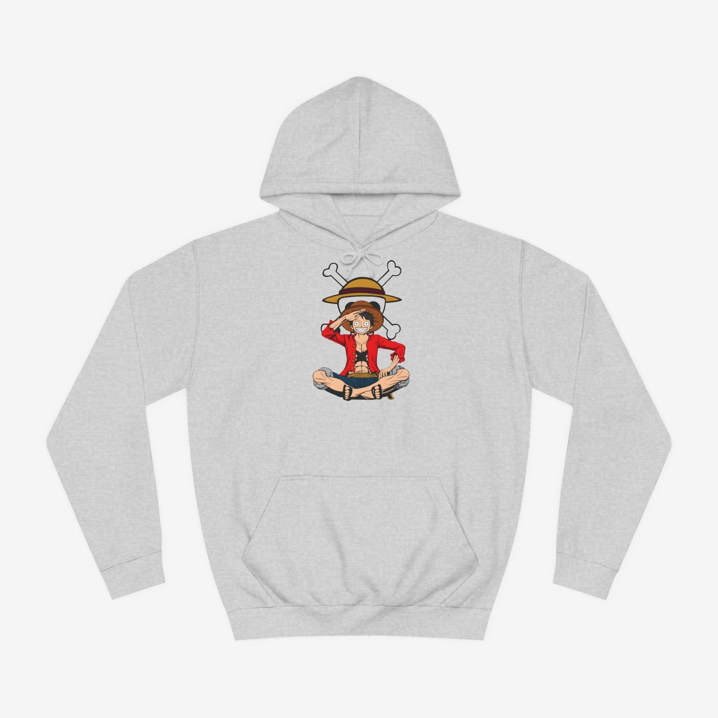 Luffy Custom Hoodie Heather Grey XS