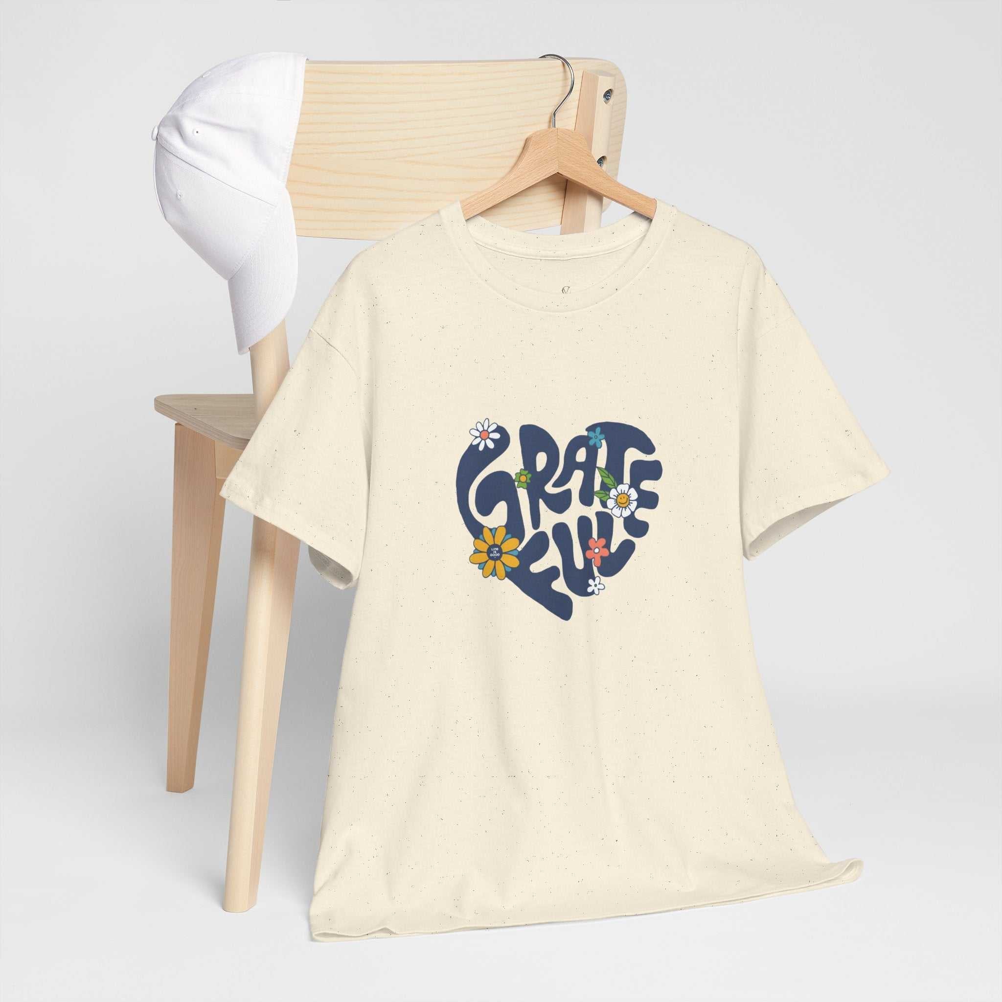 Grateful Heart Unisex Heavy Cotton Tee - Feel Good Apparel for Positivity Lovers