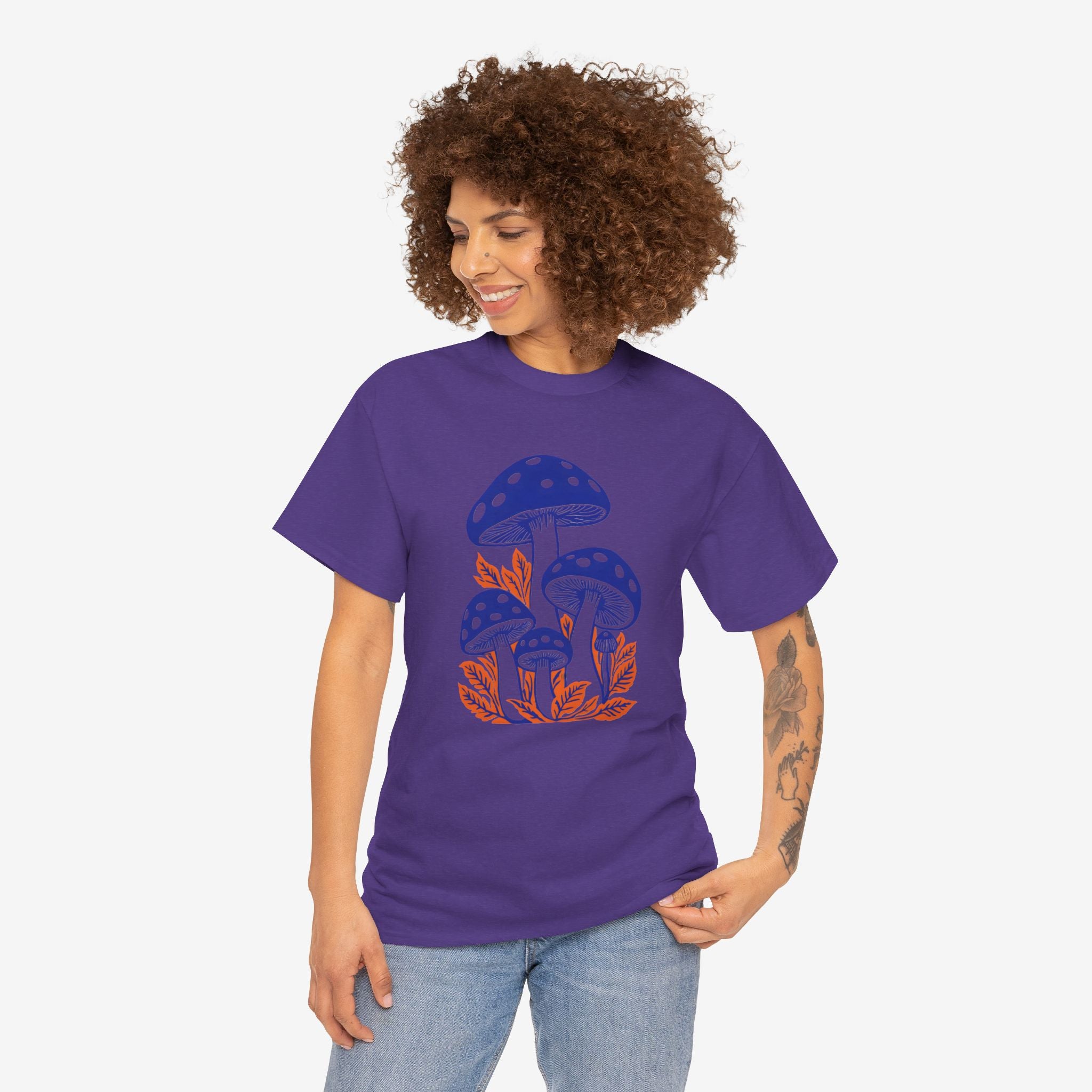 Whimsical Mushroom Unisex Heavy Cotton Tee
