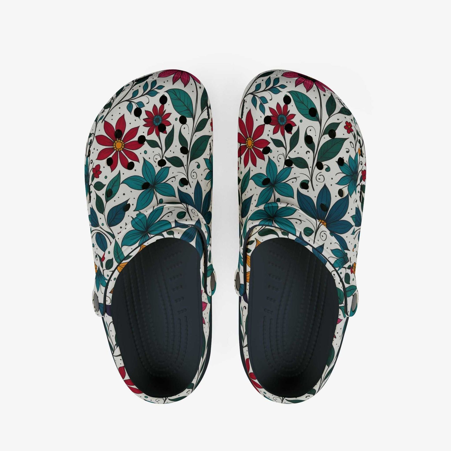 Flowers Print Clogs