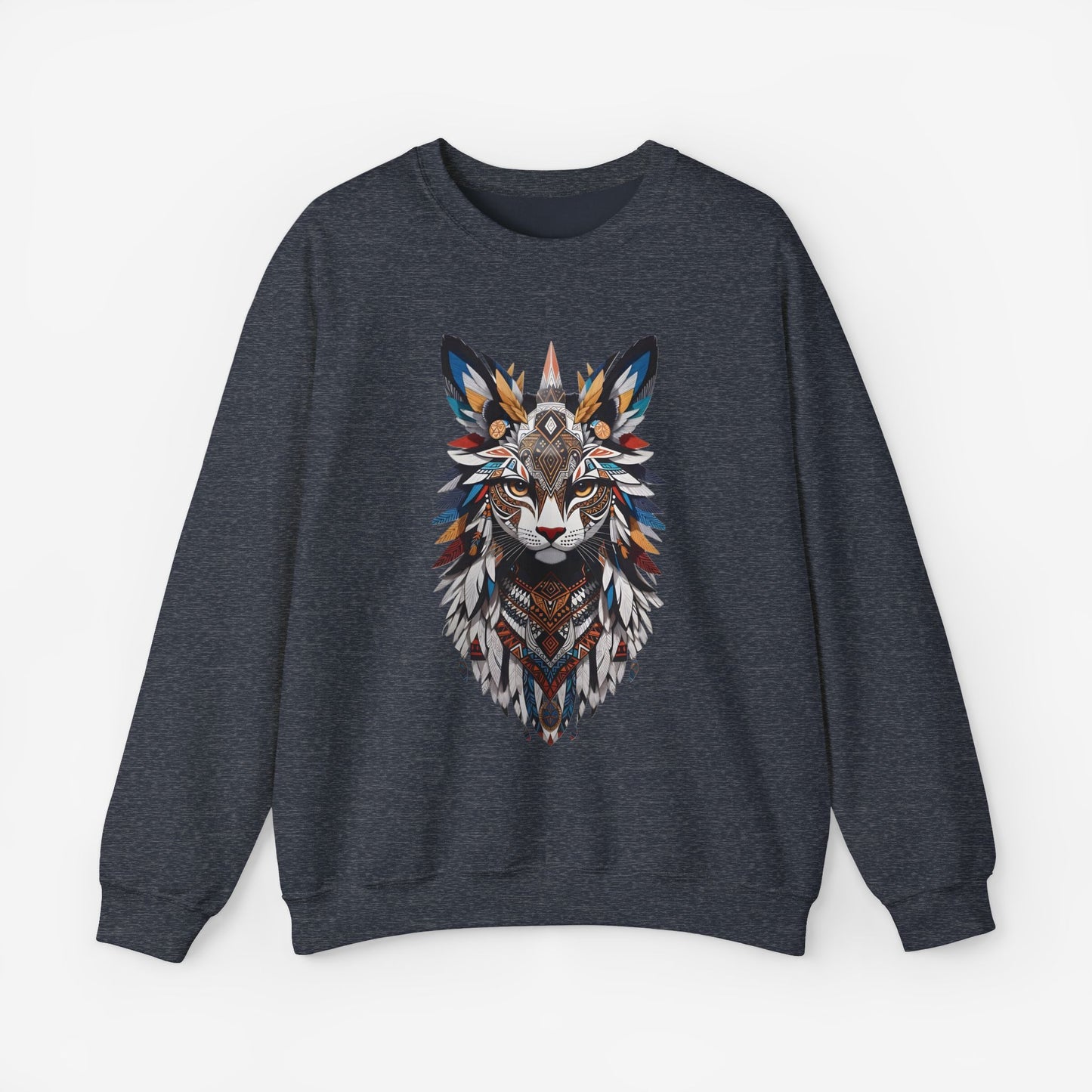 Cat Mandalas Sweatshirt Heather Sport Dark Navy S