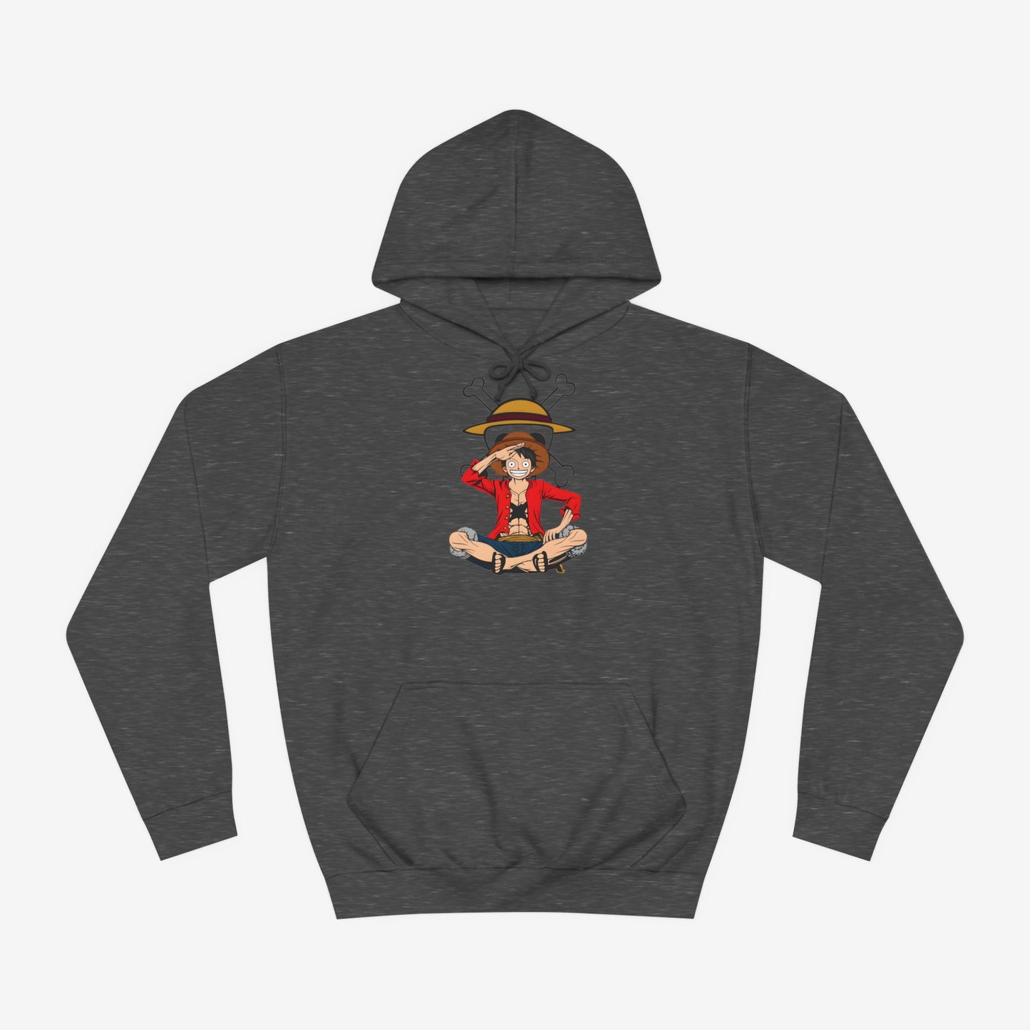 Luffy Custom Hoodie Charcoal XS