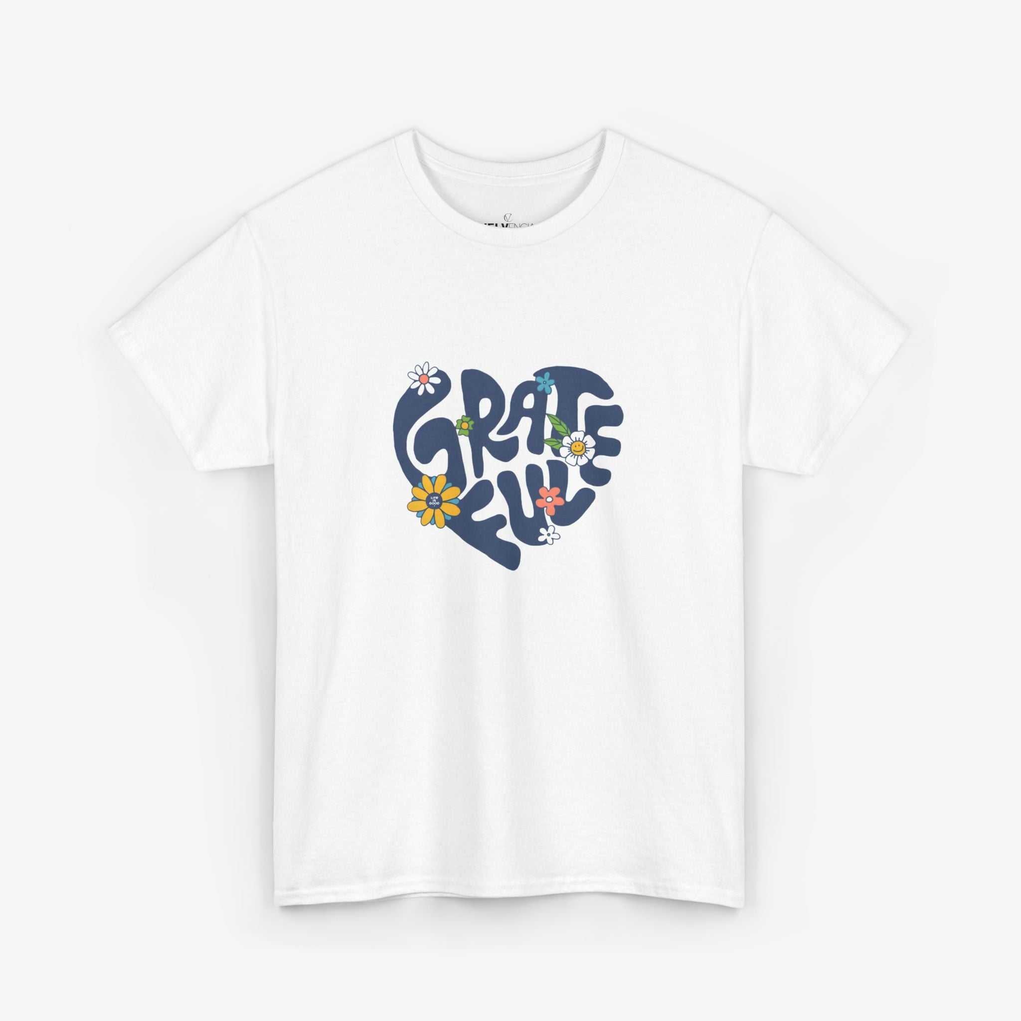 Grateful Heart Unisex Heavy Cotton Tee - Feel Good Apparel for Positivity Lovers