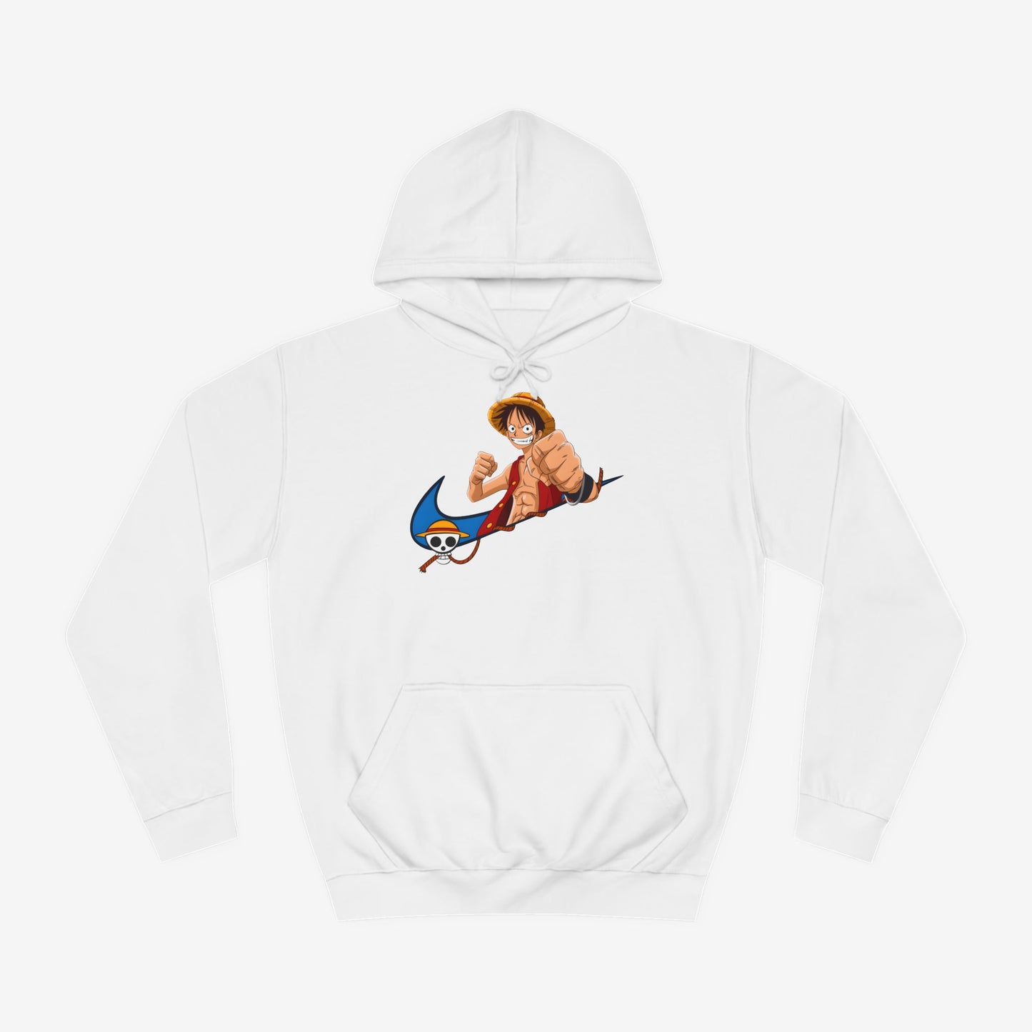 Nike Luffy Custom Hoodie Design Arctic White XS