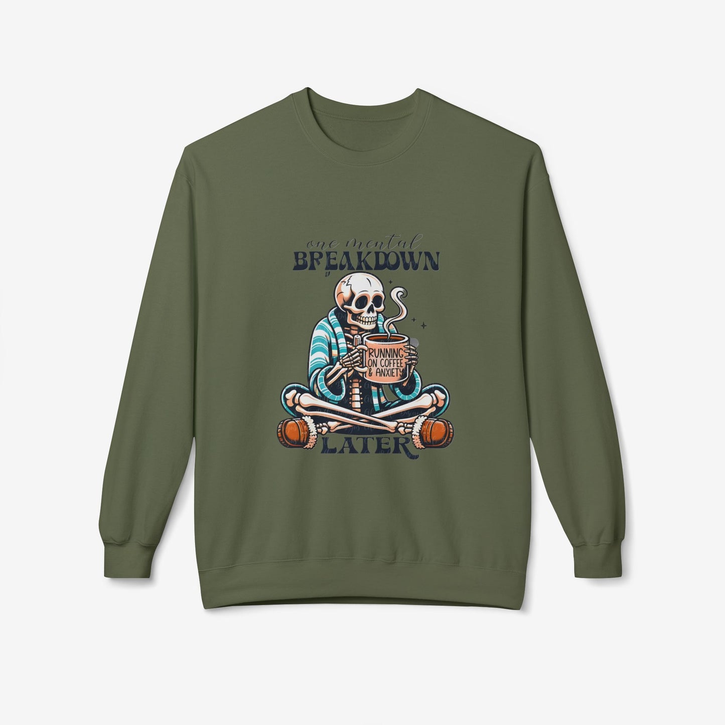Crewneck Sweatshirt Breakdown graphic Military Green S