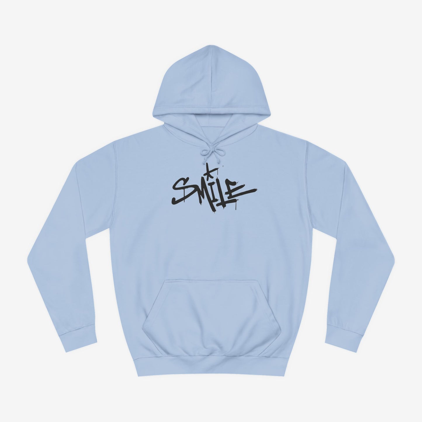 Smile Custom Hoodie Design Sky Blue XS