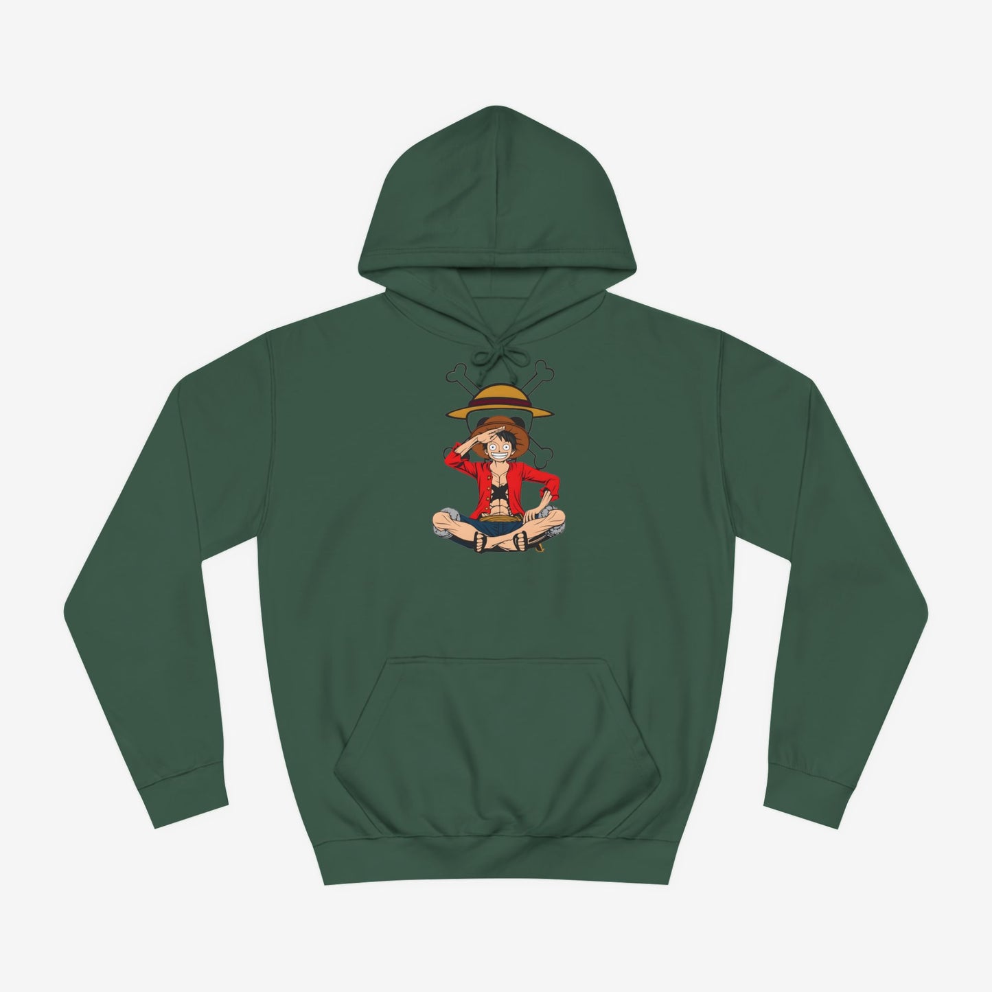 Luffy Custom Hoodie Bottle Green XS