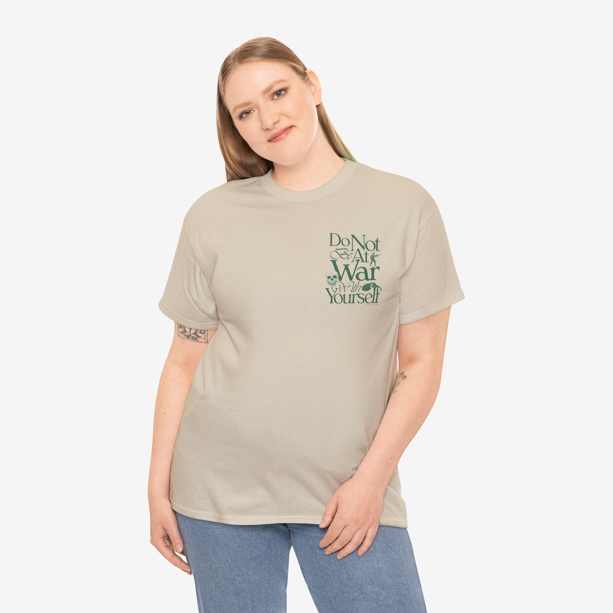 Unisex Heavy Cotton Tee - 'Do Not War With Yourself' Graphic Shirt