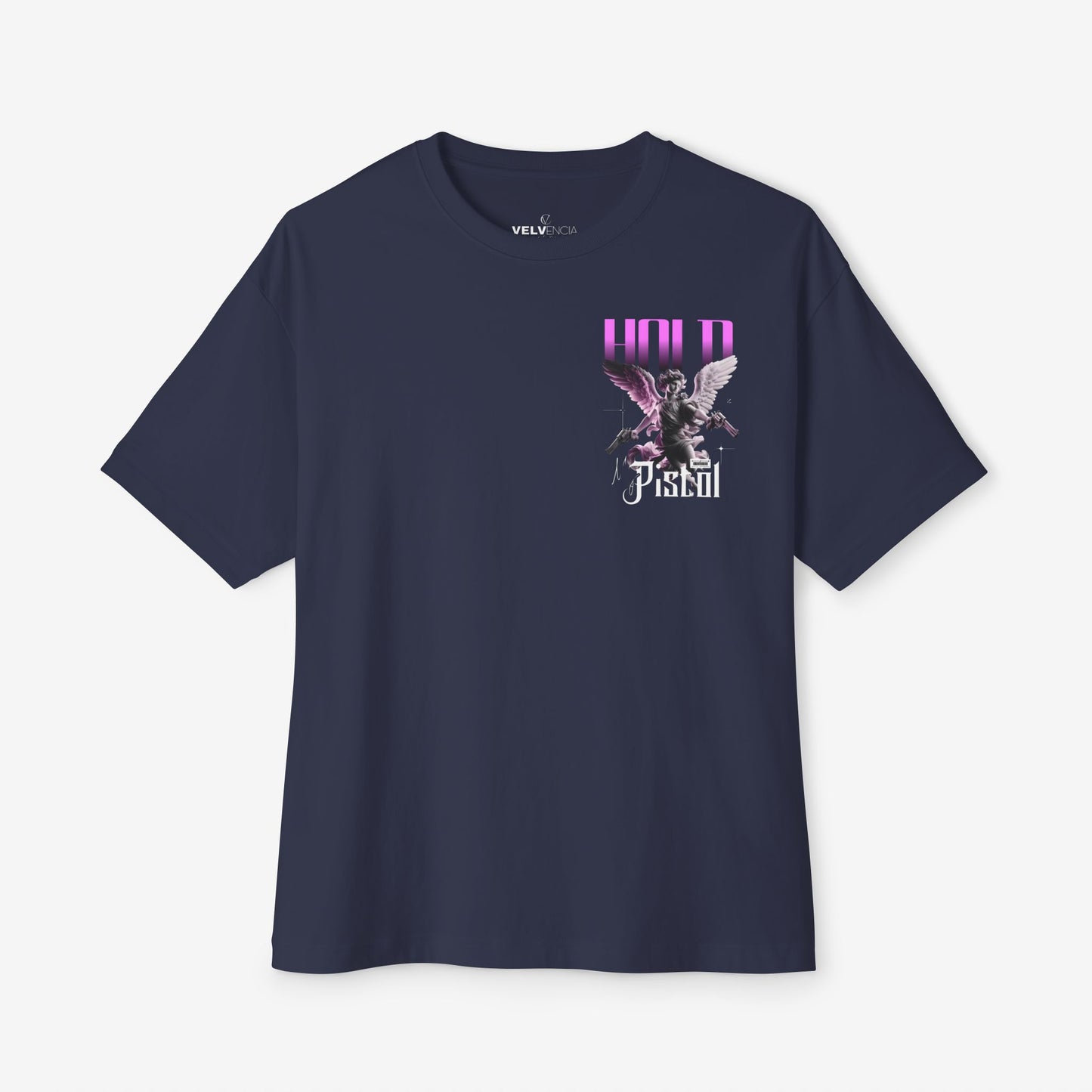 Oversized Tee - "Hold Pistol" Graphic T-Shirt