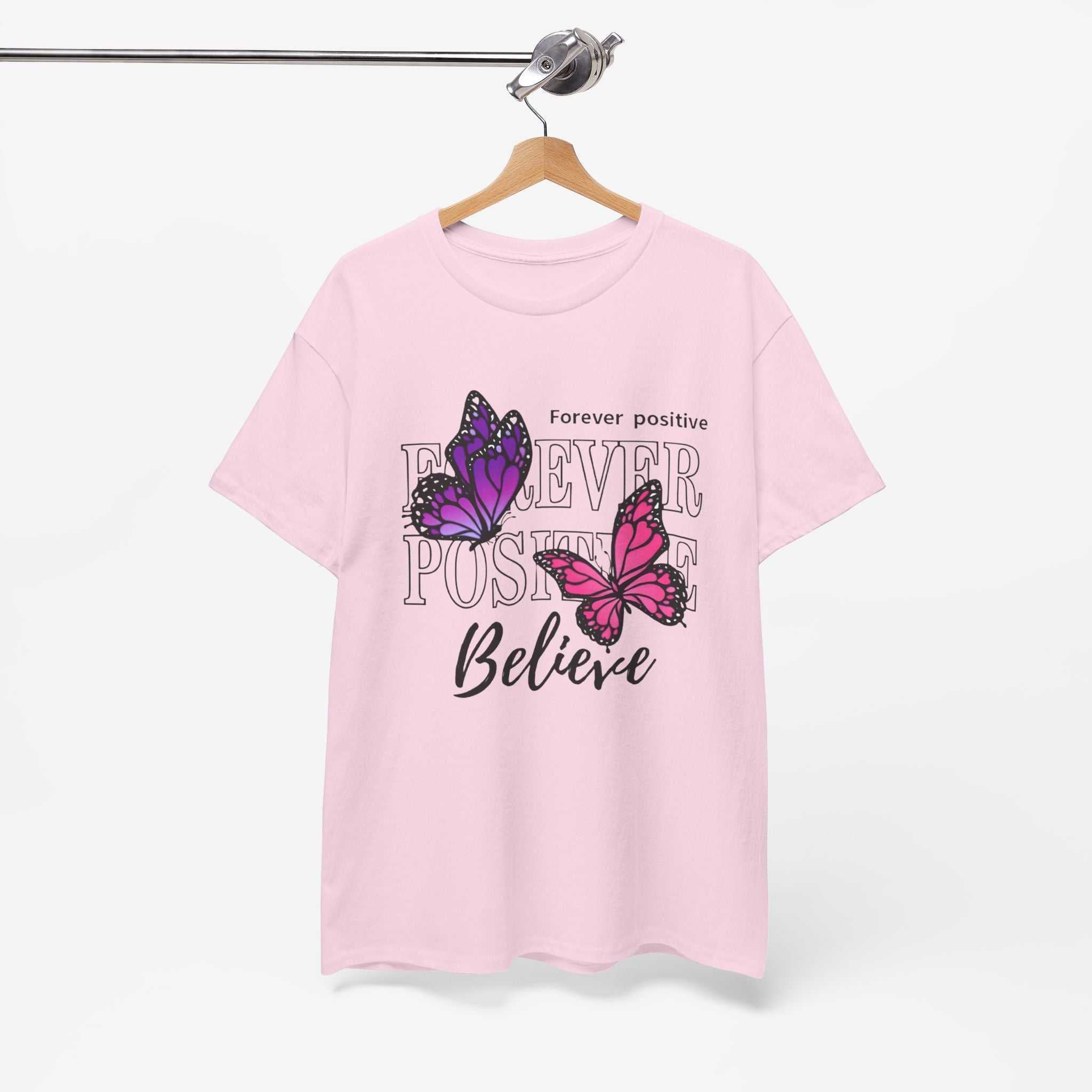 Positive Vibe Unisex Heavy Cotton Tee - Butterfly Design