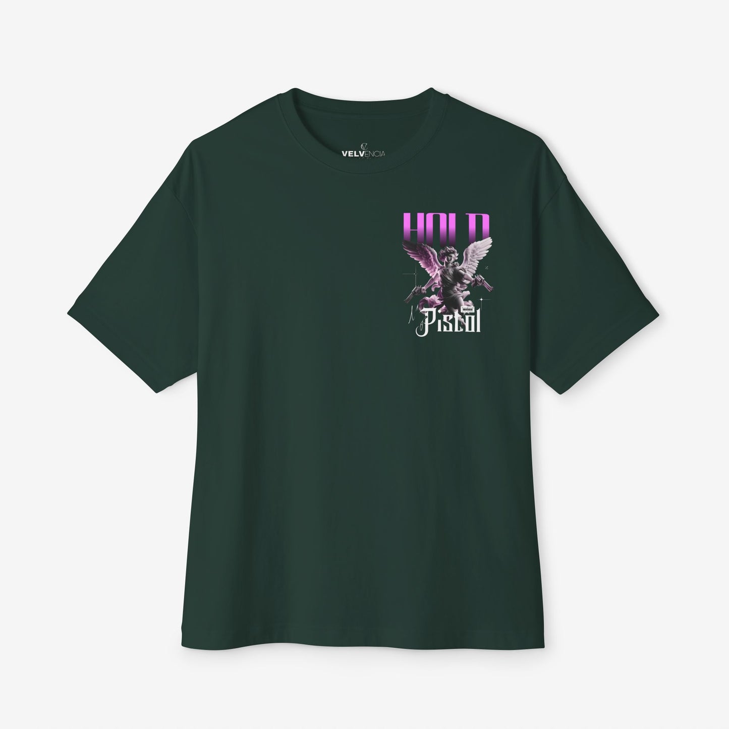 Oversized Tee - "Hold Pistol" Graphic T-Shirt