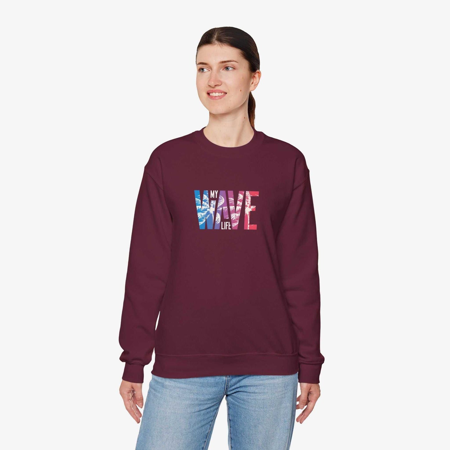 Unisex Heavy Blend™ Wave Sweatshirt - Cozy Ocean Vibe Apparel for Beach Lovers