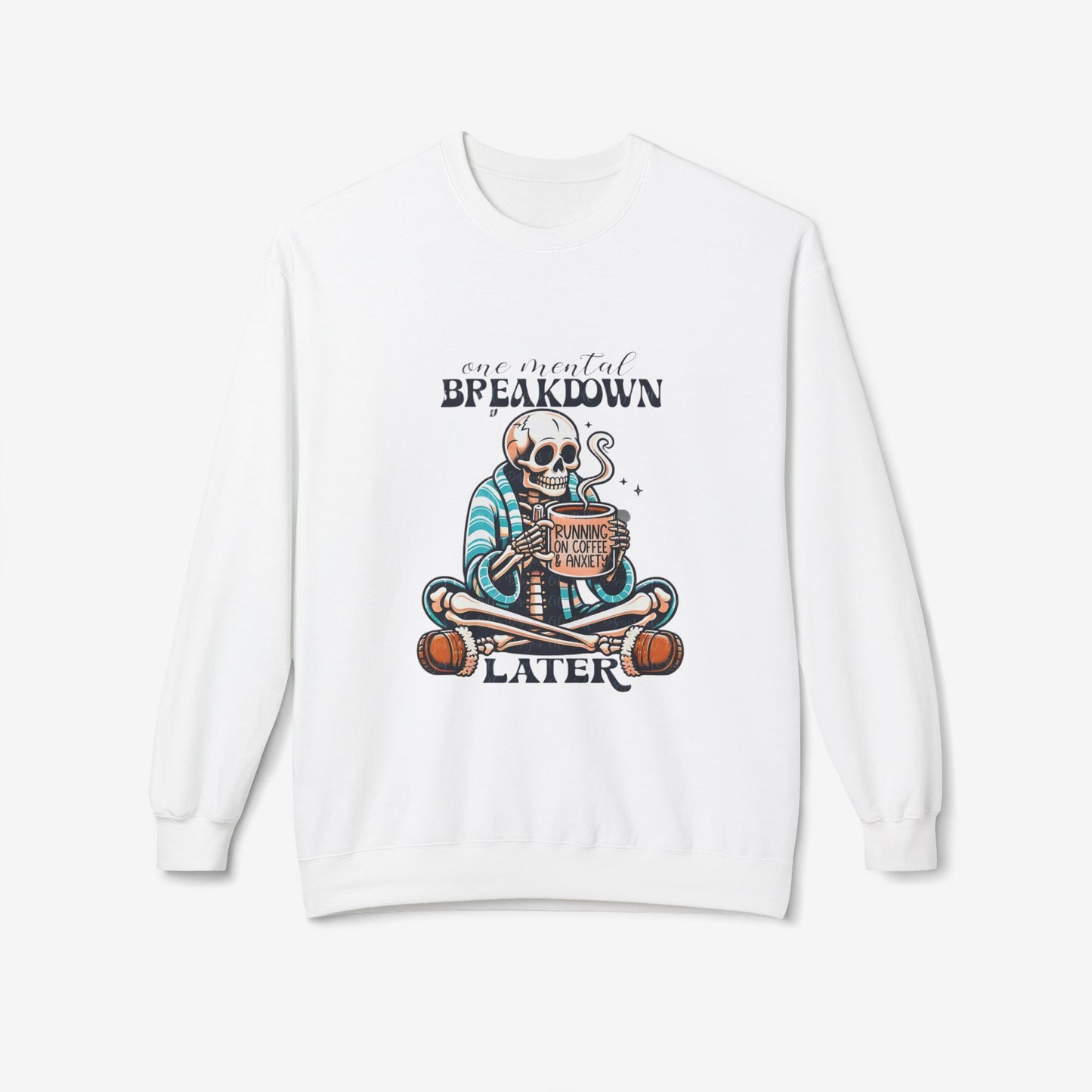Crewneck Sweatshirt Breakdown graphic White S