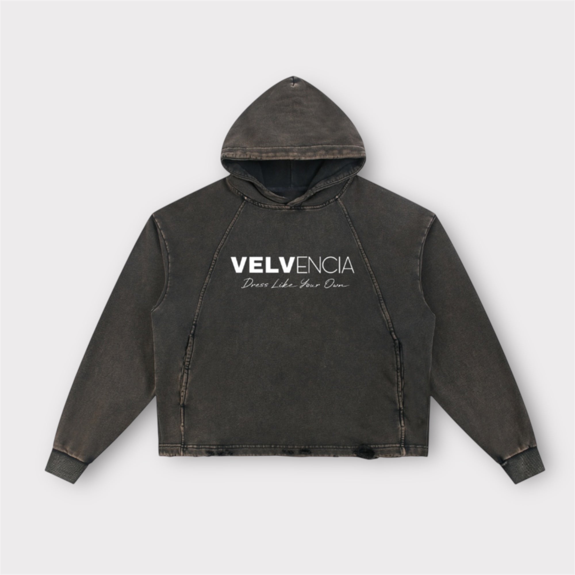 Vintage Washed Frayed-Hem Hoodie