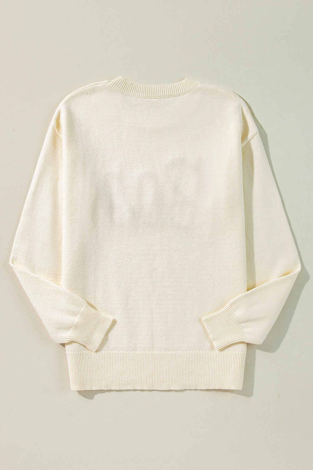 Apricot Halloween Boo Drop Shoulder Knit Sweater