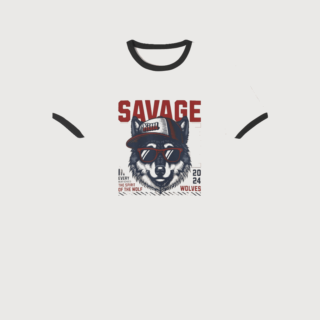 Custom T-Shirt Savage Design CottonCrew neckDTG