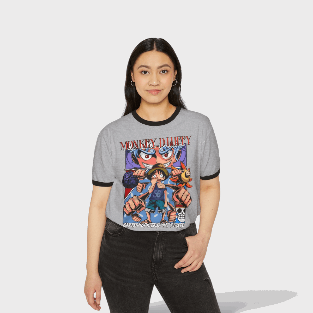 Luffy Custom T-Shirt CottonCrew neckDTG