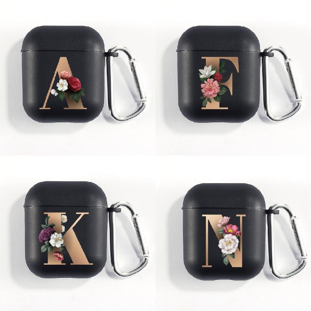 Matte Black Alphabet Airpods Case 2nd generation coverAirpods coversCases
