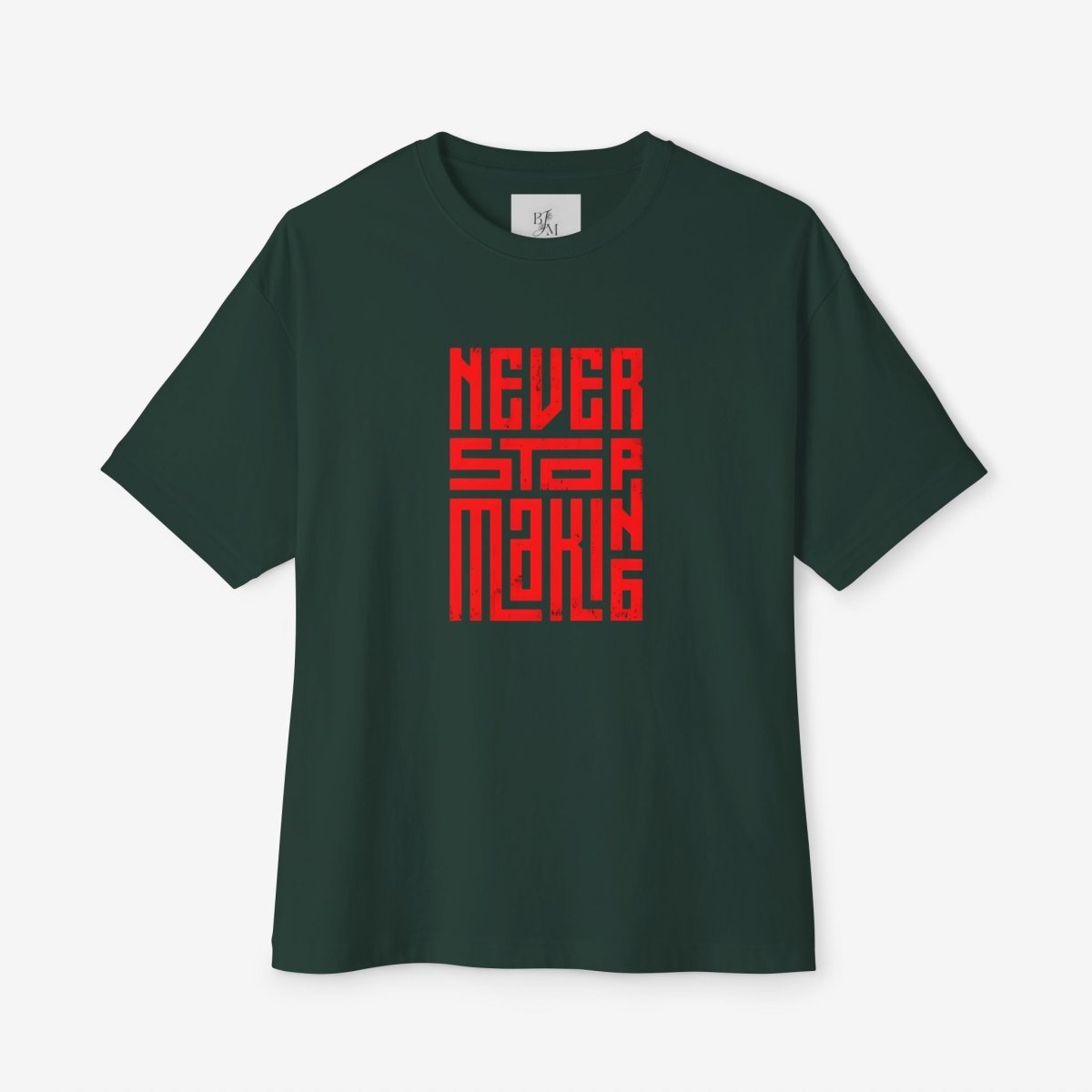 NEVER STOP MAKING Oversized T-Shirt CottonCrew neckDTG
