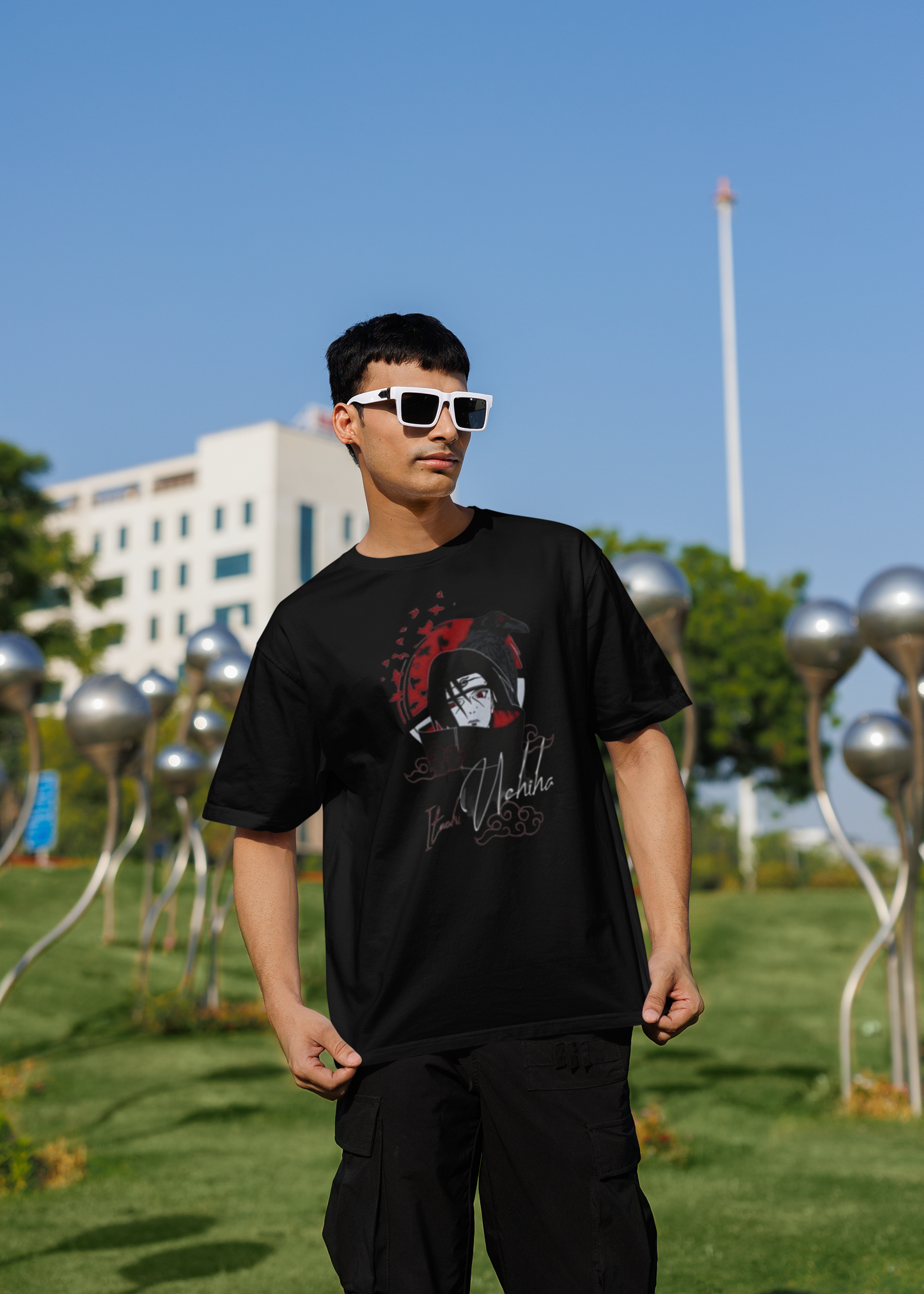 Anime Oversized Custom Tee Shirt Black XS