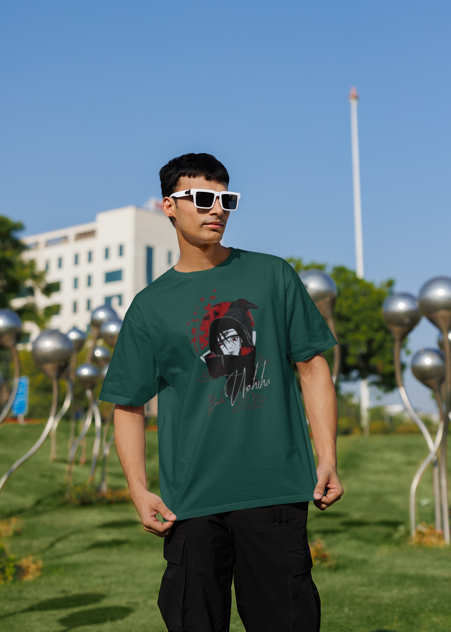 Anime Oversized Custom Tee Shirt Forest XS