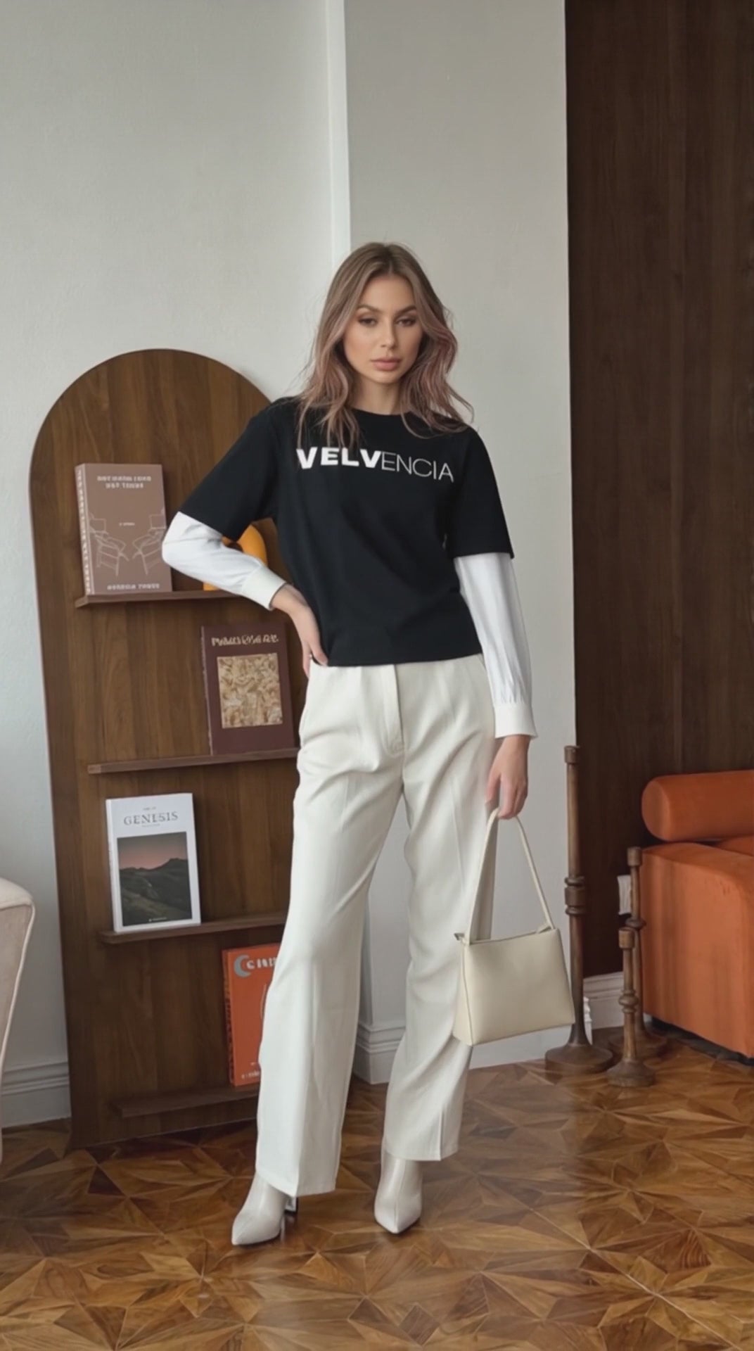 Layered Contrast Sleeve Cotton T-Shirt