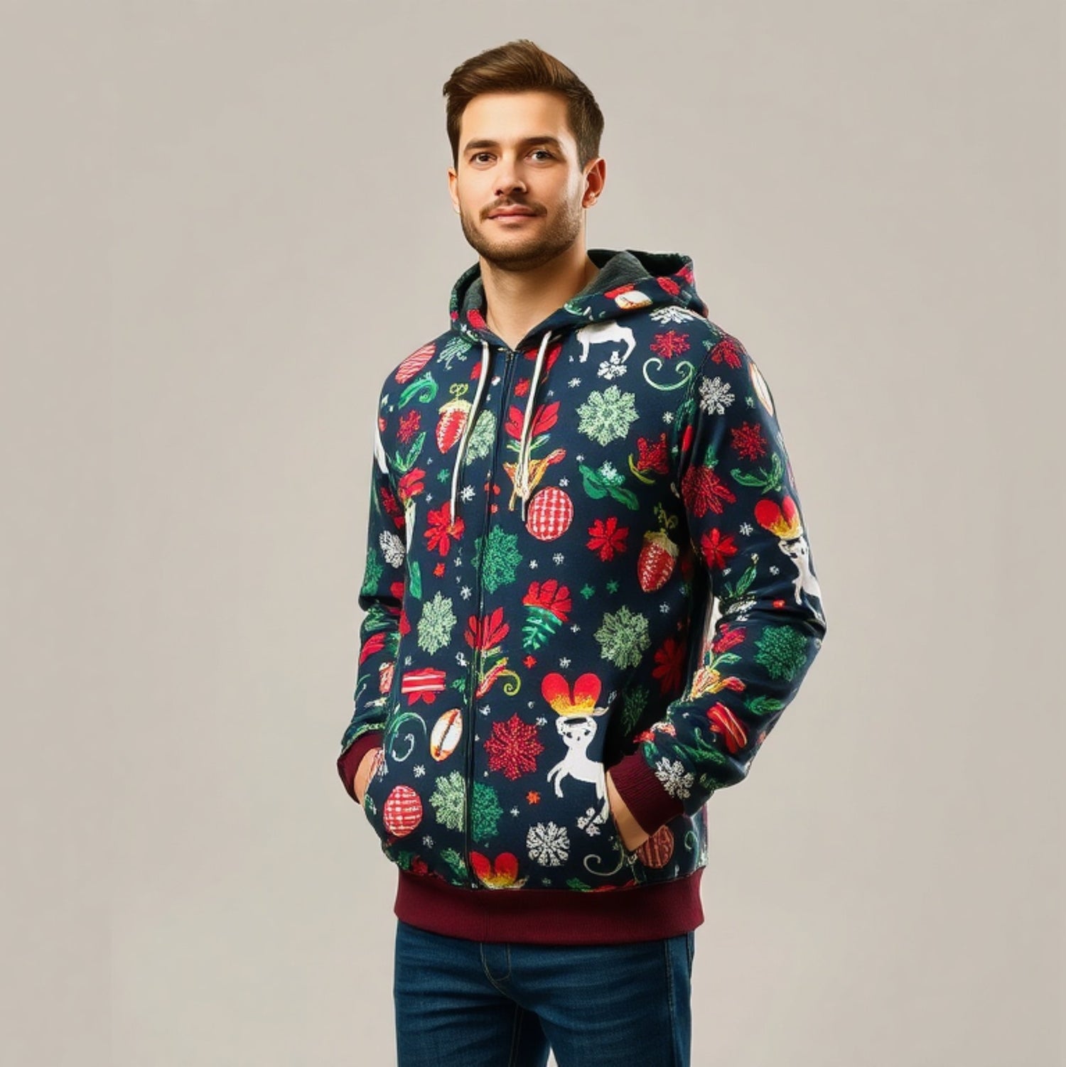 Discover quality All-Over Print (AOP) hoodies in a variety of designs. Stay stylish and warm with our comfortable, customizable AOP hoodies for any occasion.