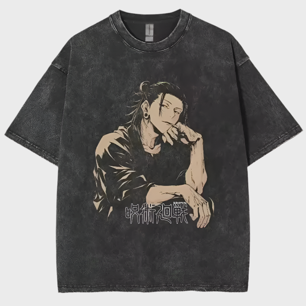 Anime Jujutsu Kaisen Acid Washed Tees