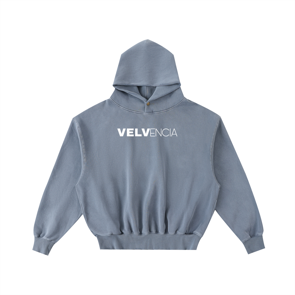 Frayed Enzyme Washed Fleece Hoodie