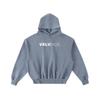 Frayed Enzyme Washed Fleece Hoodie
