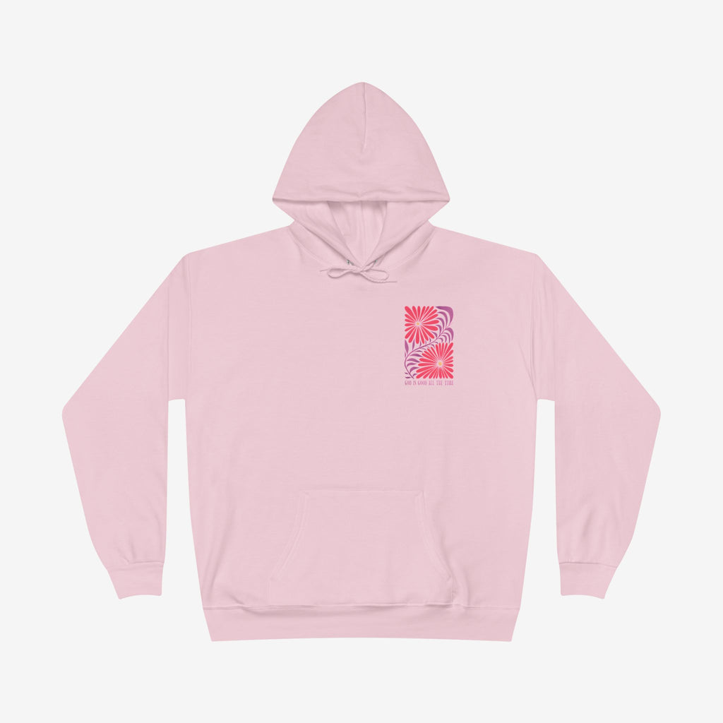 Eco-Friendly Floral God is Good Hoodie - Unisex Pullover Sweatshirt