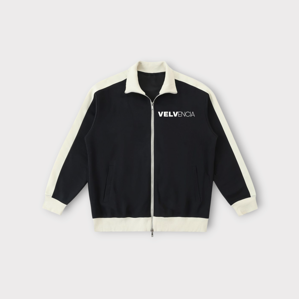 Contrast Trim Stand Collar Jacket