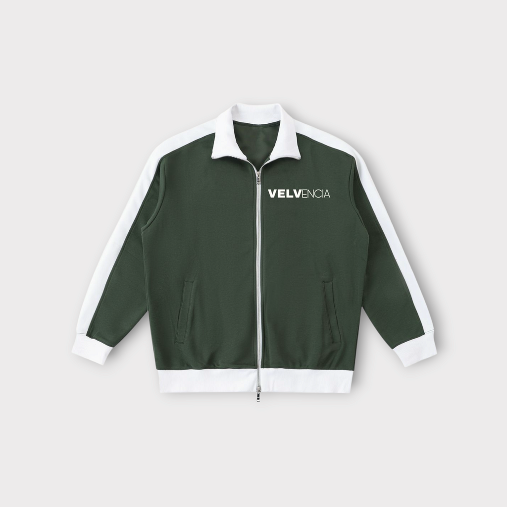 Contrast Trim Stand Collar Jacket