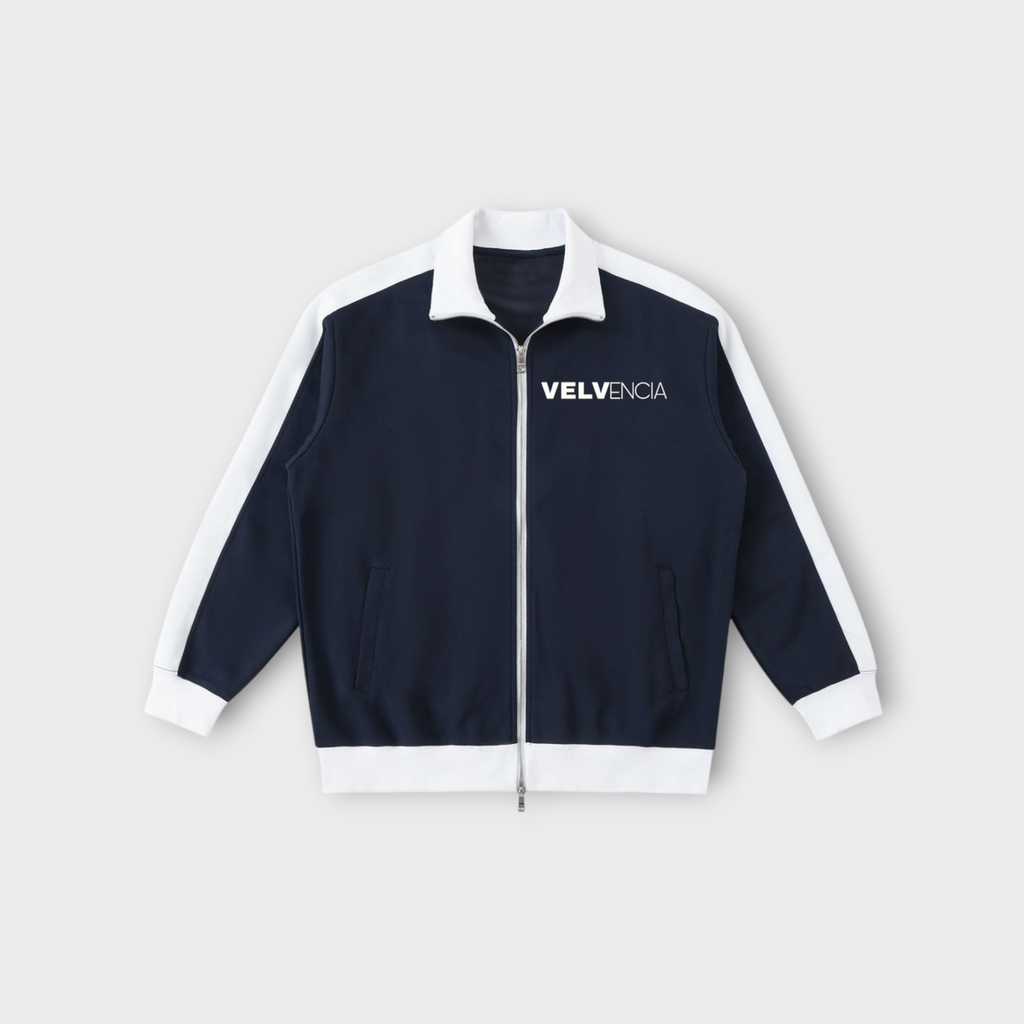 Contrast Trim Stand Collar Jacket