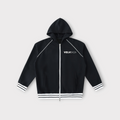 Striped Trim Zip-Up Hoodie