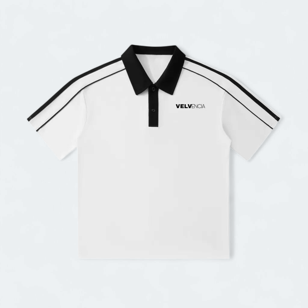 Contrast Collar Short-Sleeve Polo Shirt