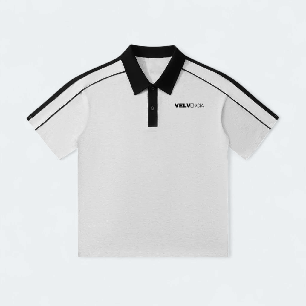 Contrast Collar Short-Sleeve Polo Shirt