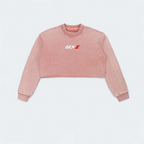 Snow Washed Raw Edge Cropped Sweatshirt