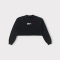 GEN Z Snow Washed Raw Edge Cropped Sweatshirt