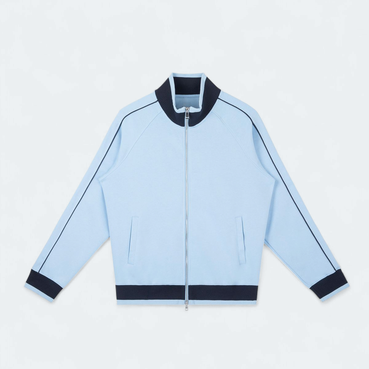 Color Block Raglan Sleeve Zip Track Jacket