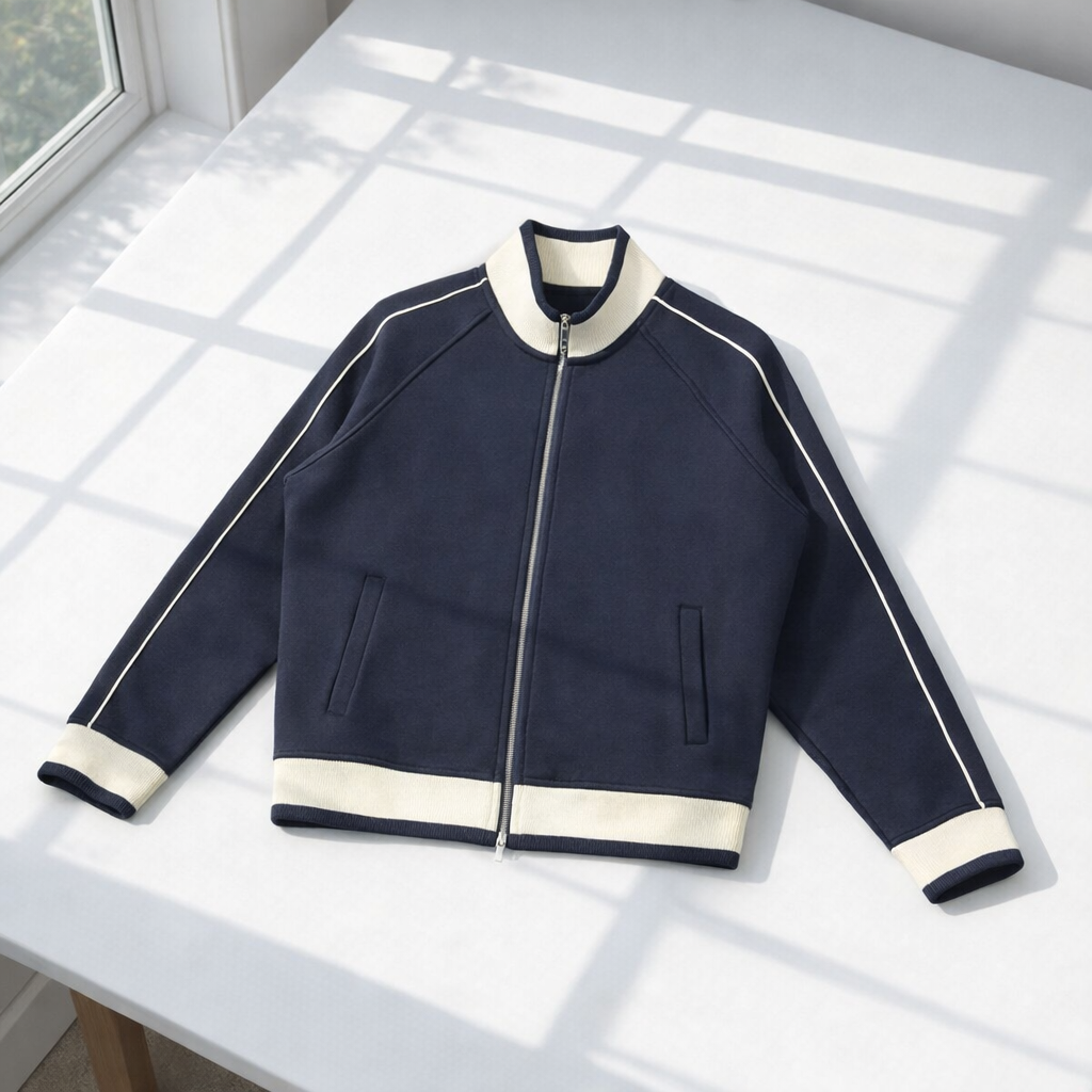 Color Block Raglan Sleeve Zip Track Jacket