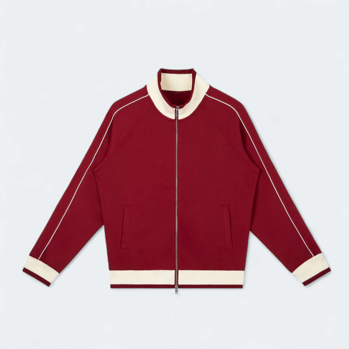 Color Block Raglan Sleeve Zip Track Jacket