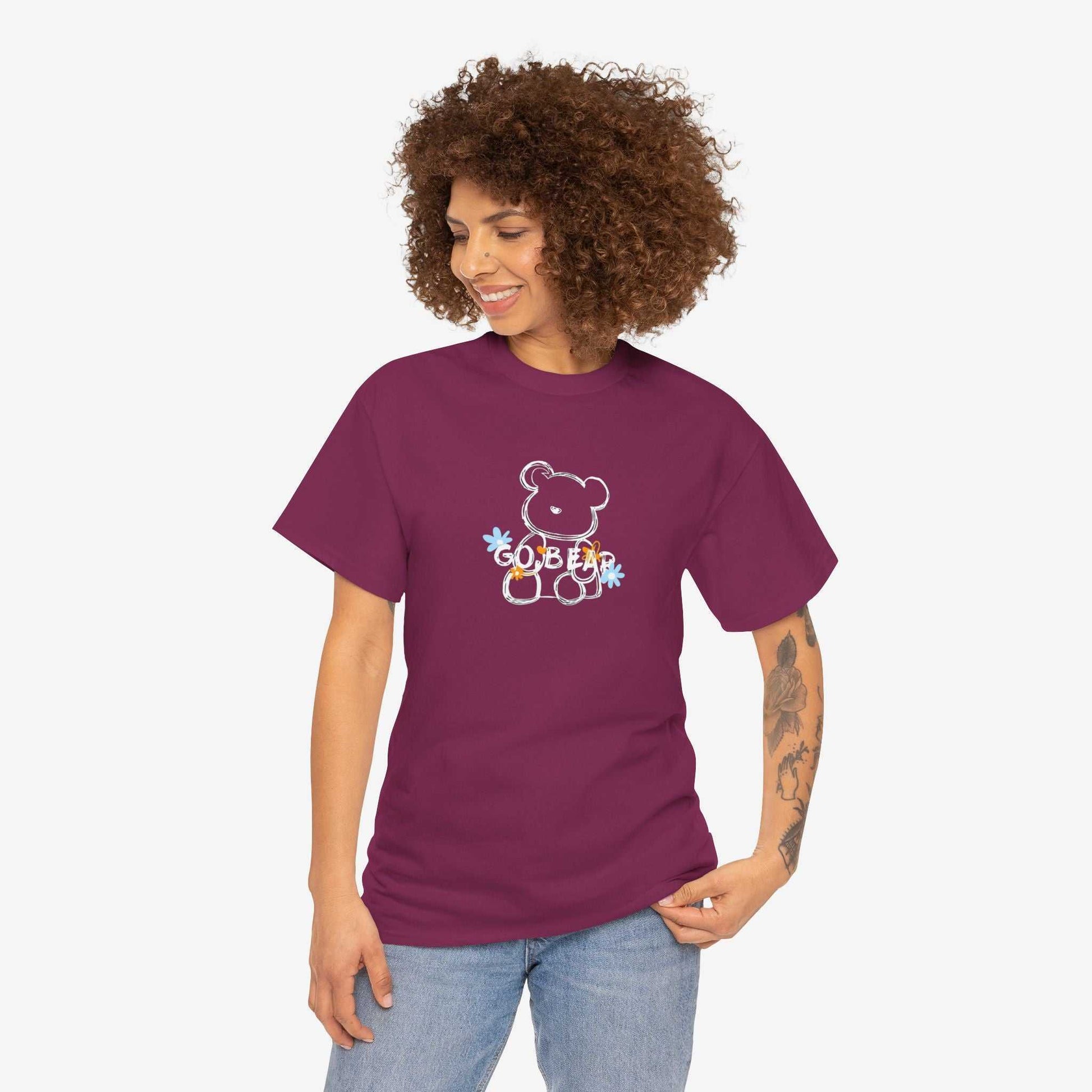 Cute Teddy Bear Graphic Unisex Heavy Cotton Tee