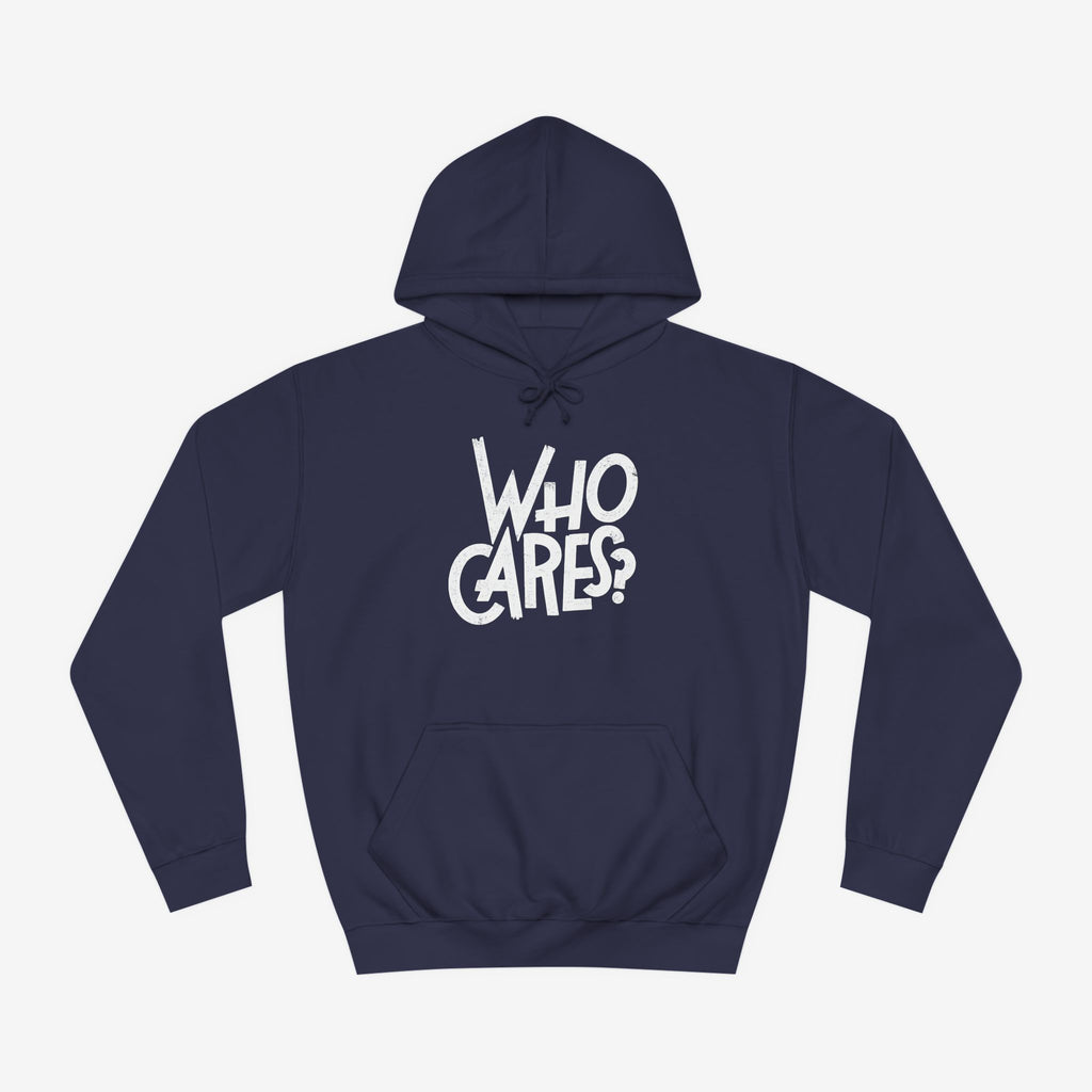 Who cares Custom Hoodie Design Oxford Navy XS 