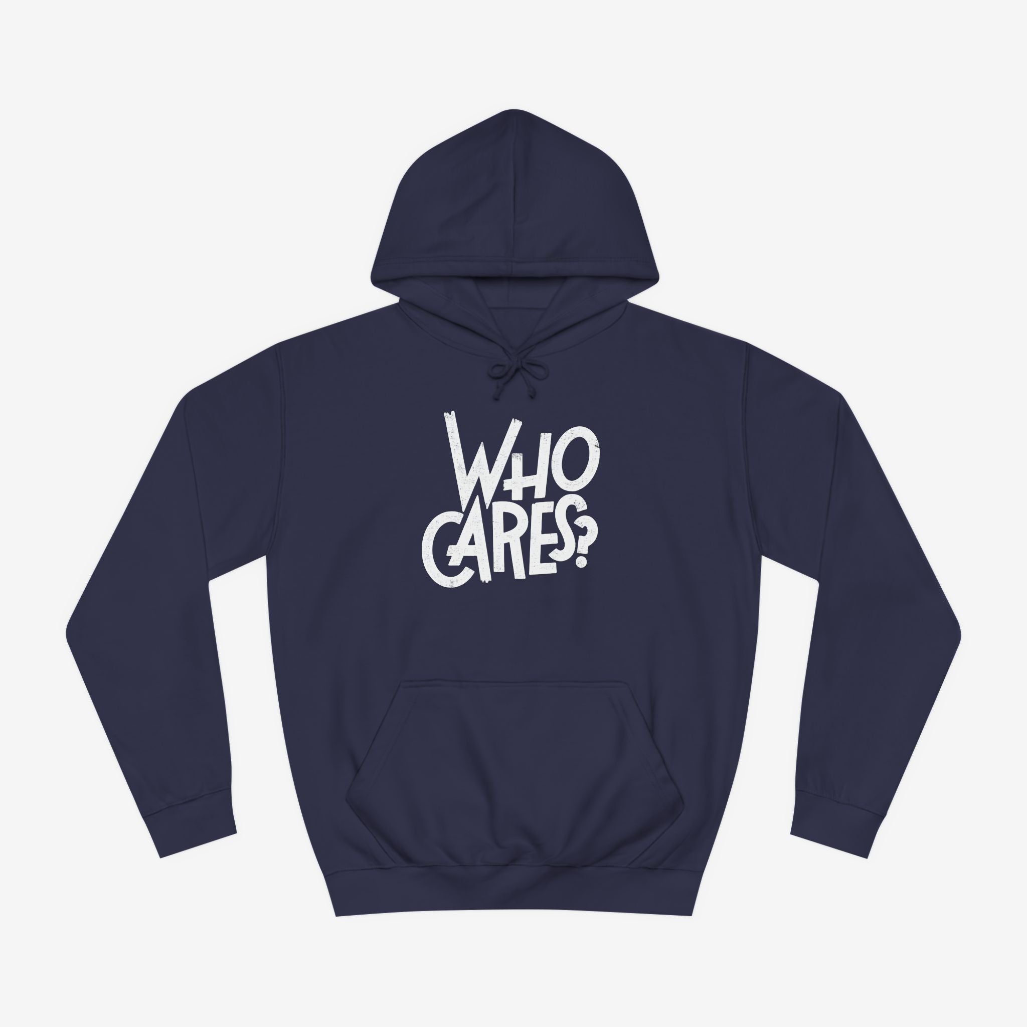 Who cares Custom Hoodie Design Oxford Navy XS 
