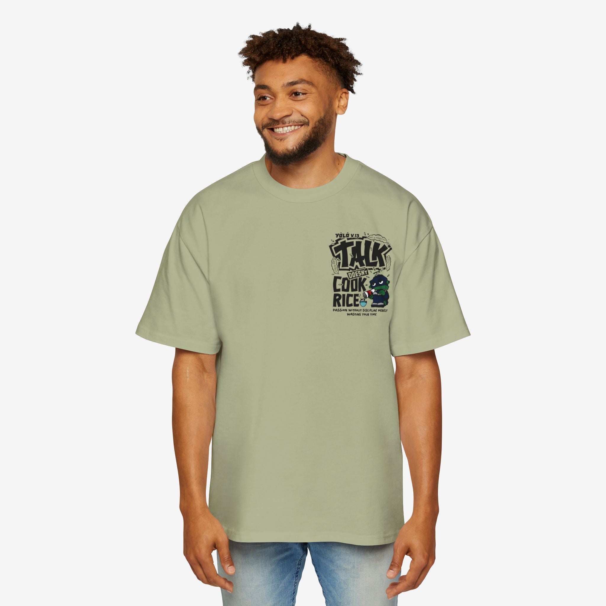 Oversized Graphic Tee - Yolo Talk, Chill Vibes