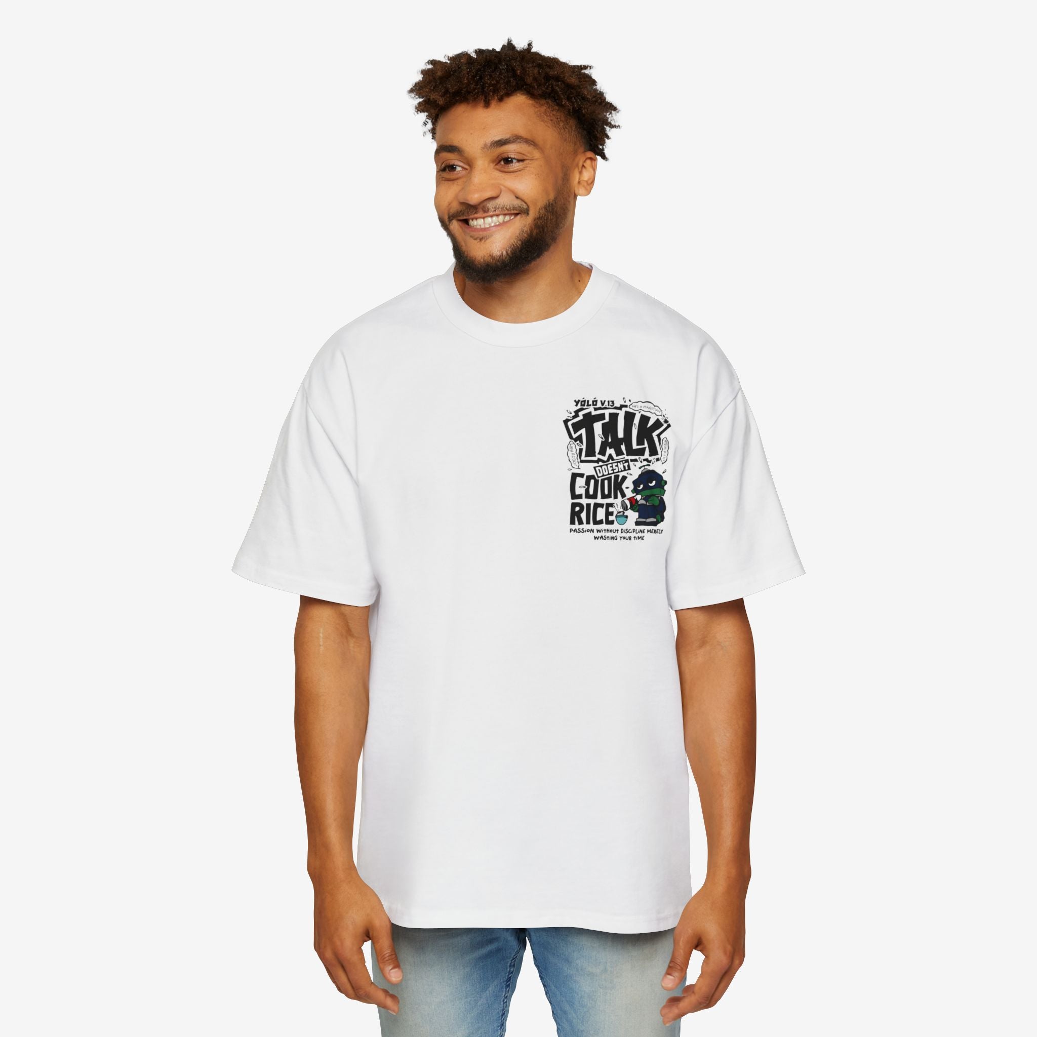 Oversized Graphic Tee - Yolo Talk, Chill Vibes